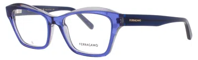 Ferragamo Salvatore  Sf2951n Acetate Eyeglasses 53-18-145 In Blue