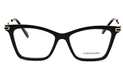 Ferragamo Salvatore  Sf3024 Eyeglasses In Black/clear Demo Lens