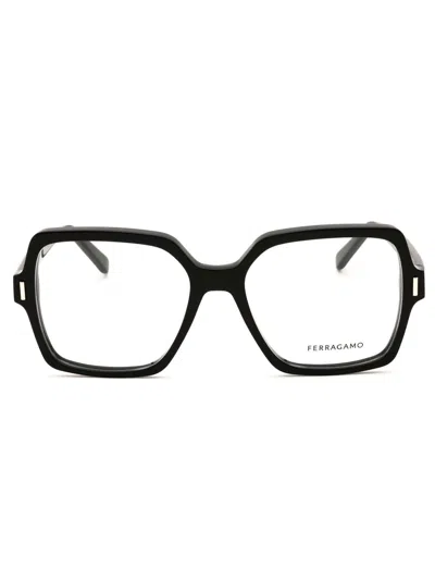 Ferragamo Salvatore  Sf3031 Eyeglasses In Black/clear Demo Lens