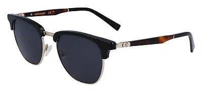 Pre-owned Ferragamo Salvatore  Sf307s Black Gold Havana/ Grey 53/20/145 Men Sunglasses In Gray