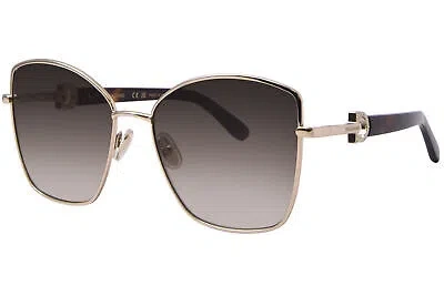 Pre-owned Ferragamo Salvatore  Sf312sr 750 Sunglasses Women's Gold/khaki Gradient 60mm In Green