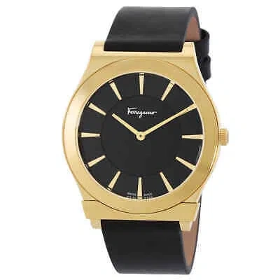 Pre-owned Ferragamo Salvatore  Sfpe00219 Men's Black Watch - Sfpe00219