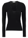 Ferragamo Shaped Neckline Sweater Sweaters And Cardigans Black In Black