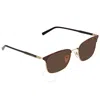 Ferragamo Salvatore  Shiny Gold Square Men's Sunglasses Sf180s 271 54 In Gold Tone