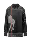 Ferragamo Black Silk Satin Shirt In Black