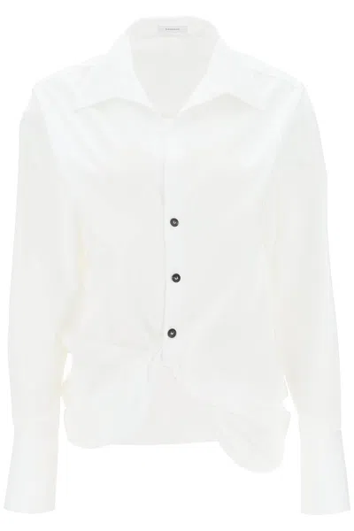 Ferragamo Shirt With Draped Hem In White
