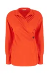 Ferragamo Shirt With Asymmetrical Closure Orange Women