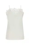 Ferragamo Top In Crepe Bianco Donna In White