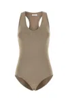 Ferragamo Cappuccino Stretch Viscose Blend Bodysuit In Beige O Tan