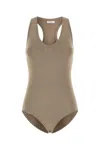 Ferragamo Cappuccino Stretch Viscose Blend Bodysuit In Beige O Tan