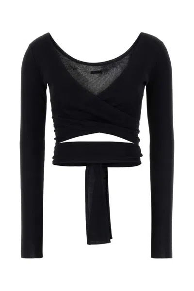 Ferragamo Black Viscose Cardigan In Multi