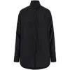 Ferragamo Sash-collar Silk Blouse In Black