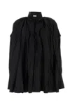 Ferragamo Pleated Kaftan Shirt In Black Black
