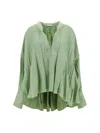 Ferragamo Pleated Tunic In Green