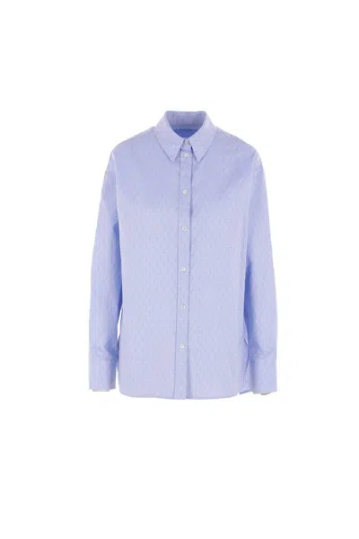 Ferragamo Salvatore  Shirts In Oxford Blue