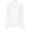 Ferragamo Monogram-jacquard Silk Shirt In White