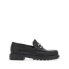 Ferragamo Black Leather Cocoon Loafers In Multi