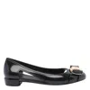 Ferragamo Nara Jelly Cutout Bow Ballerina Flats In Black