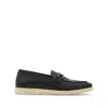 Ferragamo Cosimo Gancini Leather Loafers In Black
