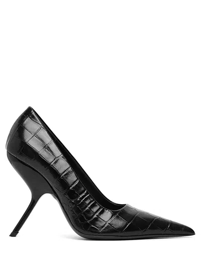 Ferragamo Eva Crocodile Leather Pumps In Multi