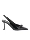 Ferragamo Arlene 85 Slingback Pumps In Patent Leather In Black