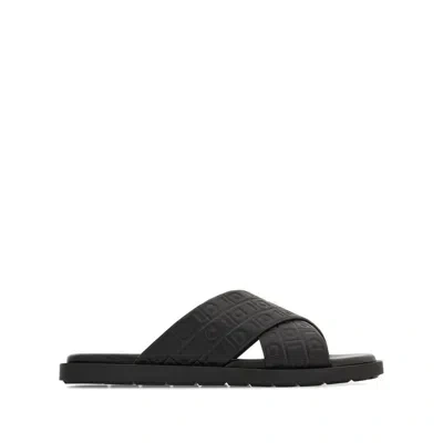 Ferragamo Monogram Sandals In Black