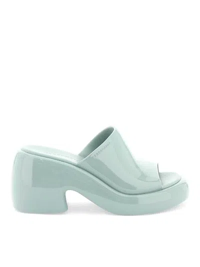 Ferragamo 55mm Open-toe Mules In Green
