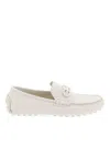 Ferragamo Gancini-buckle Leather Loafers In White