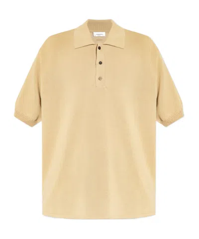 Ferragamo Salvatore  Short Sleeved Knitted Polo Shirt In Nude
