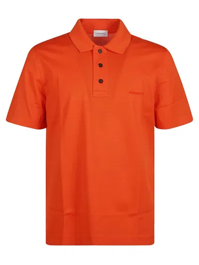 Ferragamo Salvatore  Short Sleeved Polo Shirt In Orange