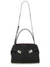 Ferragamo Brown Suede Hug Soft Xl Shoulder Bag In Black