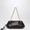 Ferragamo Xs Scarf Leather Chain Shoulder Bag In Brown