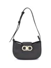 Ferragamo Gabry Black Calf Leather Shoulder Bag In Black