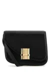 Ferragamo Black Leather Small Fiamma Crossbody Bag