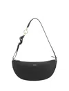Ferragamo Hobo Bag S Hammered Leather Shoulder Bag In Black