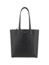 Ferragamo Grained Leather Tote Bag Textured Finish In Black