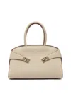 Ferragamo Medium Hug Leather Top Handle Bag In Neutral