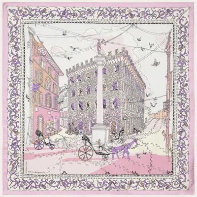 Ferragamo Salvatore  Silk Scarf With Voyage Print In Multi