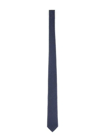 Ferragamo Men's Silk Tie In Blue