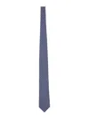 Ferragamo Patterned Silk Tie Slim Silhouette In Blue