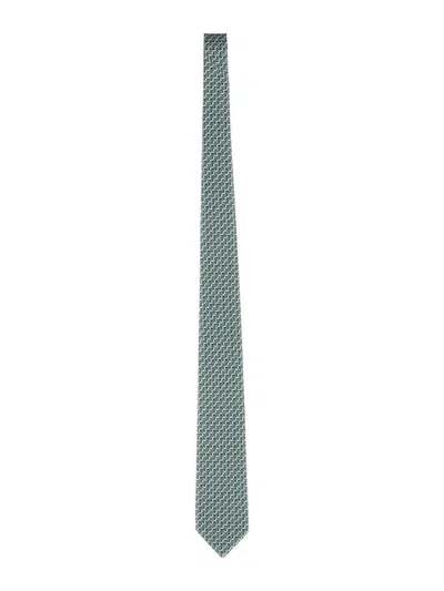 Ferragamo Salvatore  Silk Tie In Green