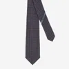 Ferragamo Silk Tie With Geometric Pattern In Blue