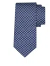 Ferragamo Silk Tie With Vara Plaque Print In Blue