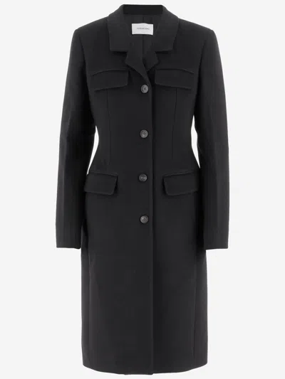 FERRAGAMO SALVATORE FERRAGAMO SINGLE BREASTED SHAPED COAT IN WOOL AND CASHMERE