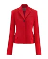 Ferragamo Wool Double Natte One-button Blazer Jacket In Red