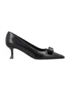 Ferragamo Black Leather Siwar Pumps In Black
