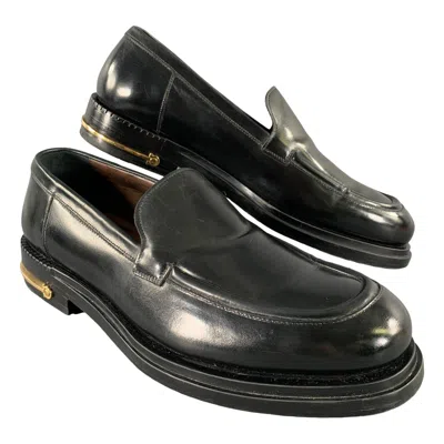 Pre-owned Ferragamo Salvatore  Size 8 Black Leather Yacht Loafers