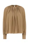 Ferragamo Salvatore  Skin Pink Jersey Blouse In Brown