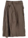 Ferragamo Belted Waist Ruched Midi Skirt