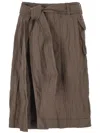 Ferragamo Black Self-tied Wrap Midi Skirt In Brown